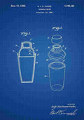 Patent Blueprint lShaker blue A4 Photo Print
