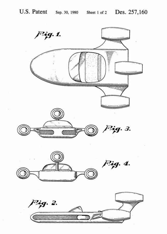 Patent Blueprint landspeeder 4 A4 Photo Print