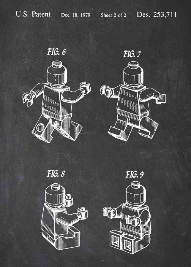Patent Blueprint lego figure A4 Photo Print