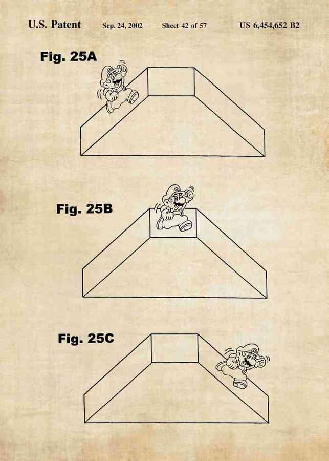 Patent Blueprint mario game design A4 Photo Print