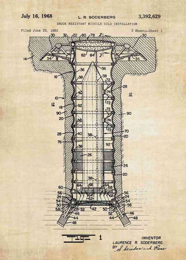 Patent Blueprint missile silo A4 Photo Print