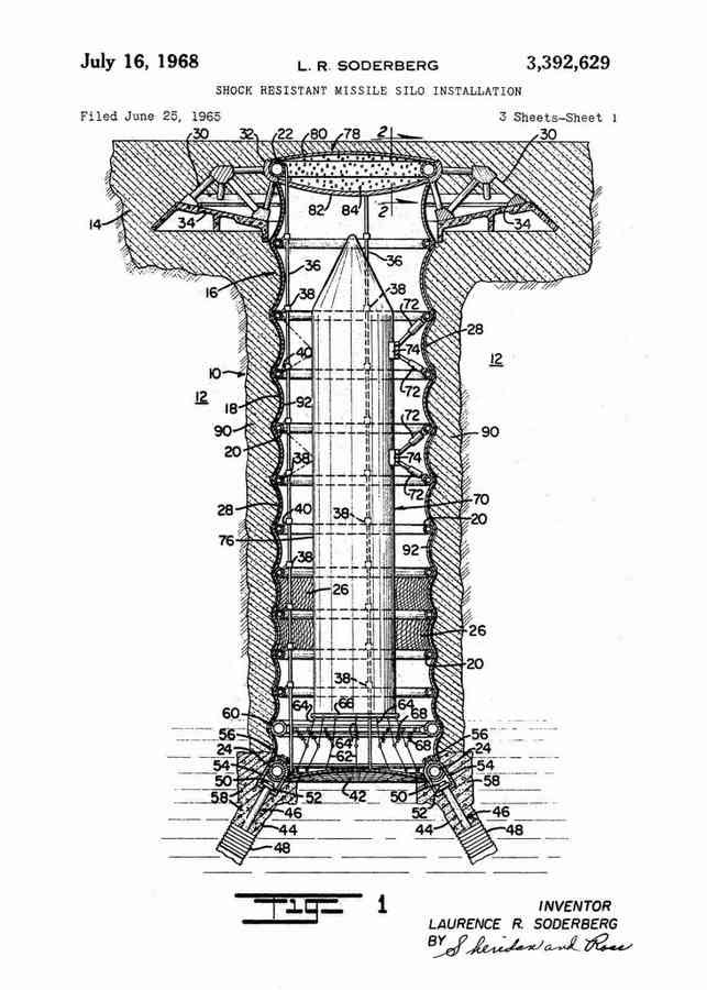 Patent Blueprint missile silo 4 A4 Photo Print