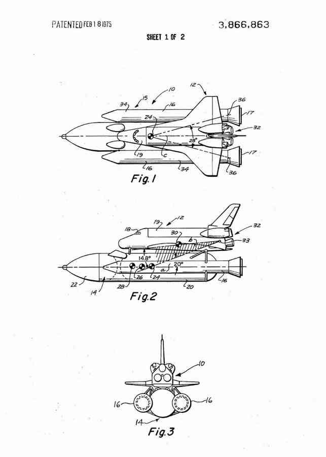 Patent Blueprint nasa space shuttle 4 A4 Photo Print