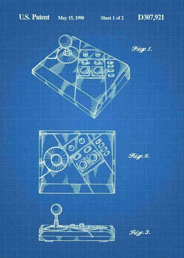 Patent Blueprint nes advantage joystick 3 A4 Photo Print