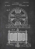 Patent Blueprint nikola tesla invention motor A4 Photo Print
