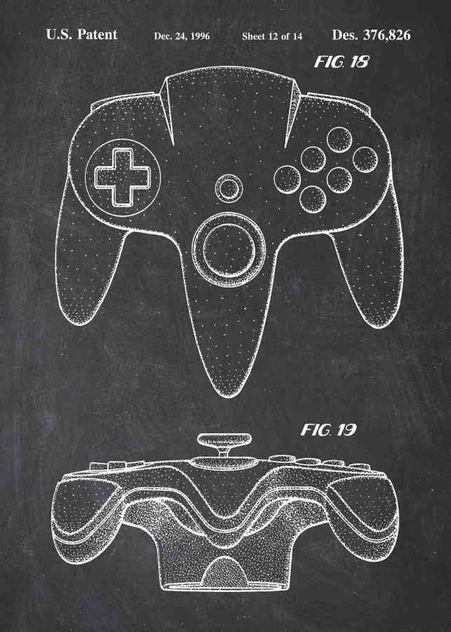 Patent Blueprint nintendo 64 A4 Photo Print