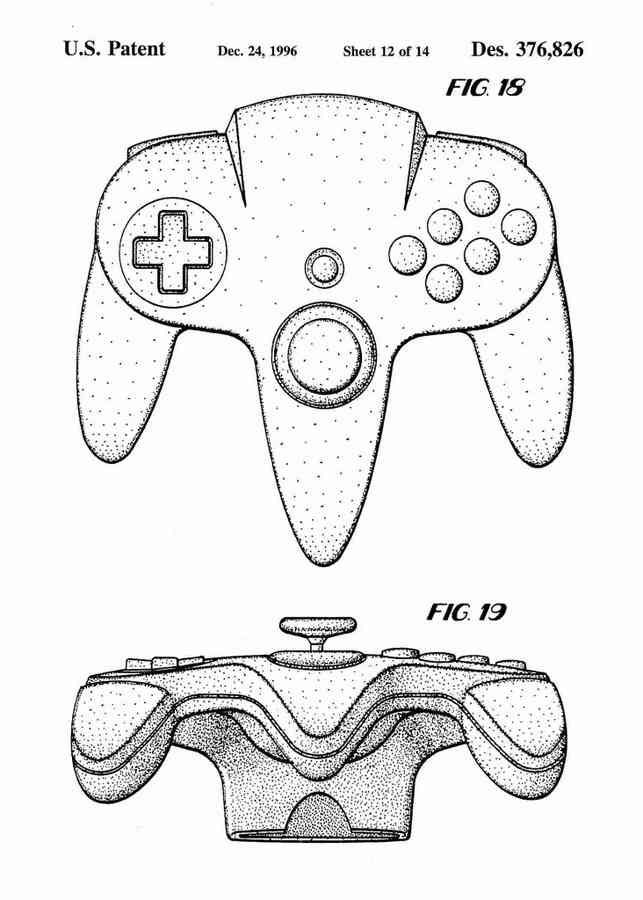 Patent Blueprint nintendo 64 4 A4 Photo Print