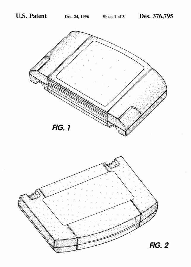 Patent Blueprint nintendo 64 game cartridge rom 4 A4 Photo Print