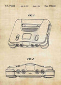 Patent Blueprint nintendo 64 game console A4 Photo Print