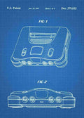 Patent Blueprint nintendo 64 game console 3 A4 Photo Print