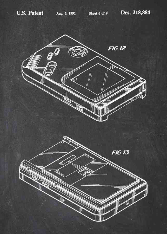 Patent Blueprint nintendo gameboy A4 Photo Print