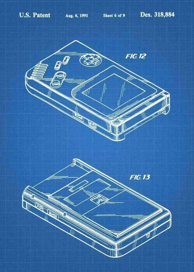 Patent Blueprint nintendo gameboy 3 A4 Photo Print
