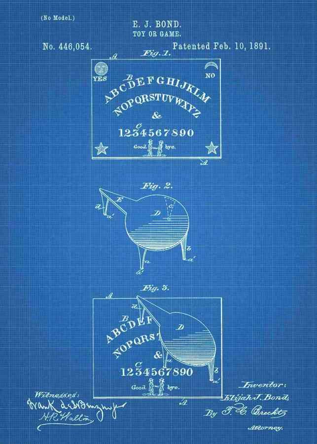 Patent Blueprint ouija board 3 A4 Photo Print
