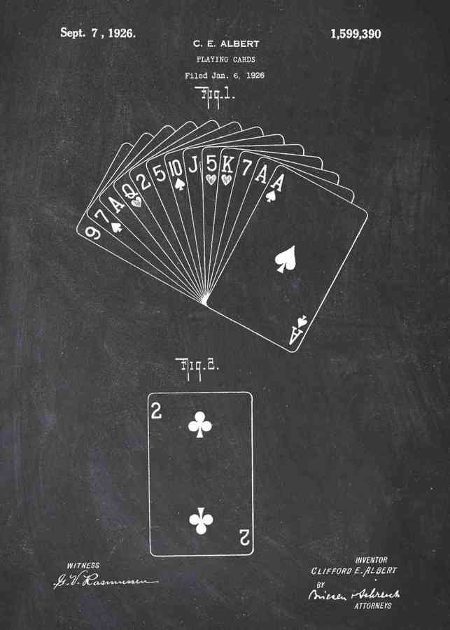 Patent Blueprint playing cards A4 Photo Print