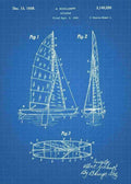Patent Blueprint sailboat 3 A4 Photo Print