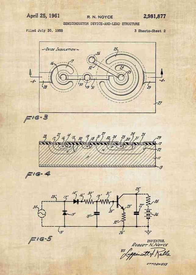 Patent Blueprint semiconductor 3 A4 Photo Print