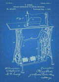 Patent Blueprint sewing machine 3 A4 Photo Print