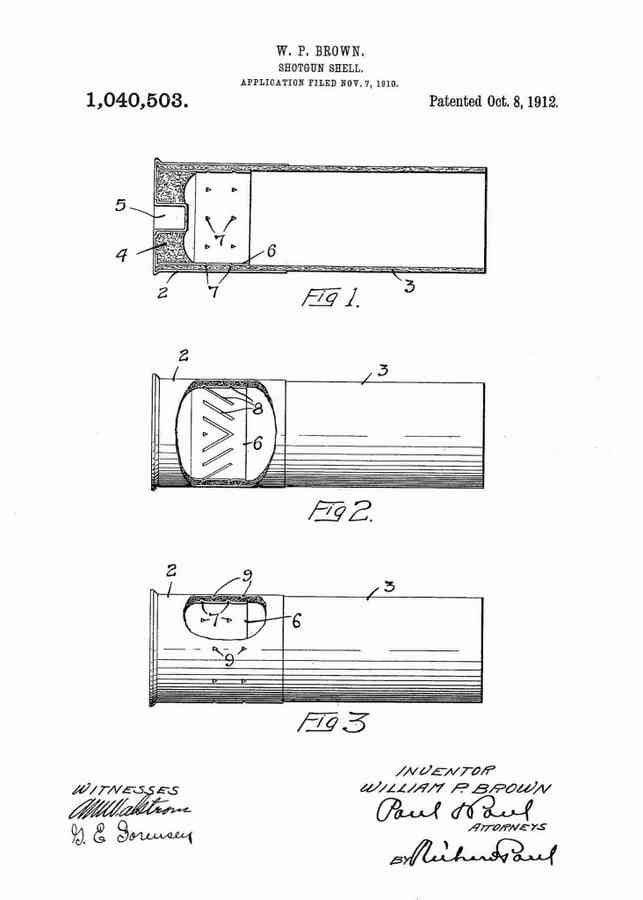 Patent Blueprint shotgun shell 4 A4 Photo Print