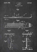 Patent Blueprint snowboard A4 Photo Print