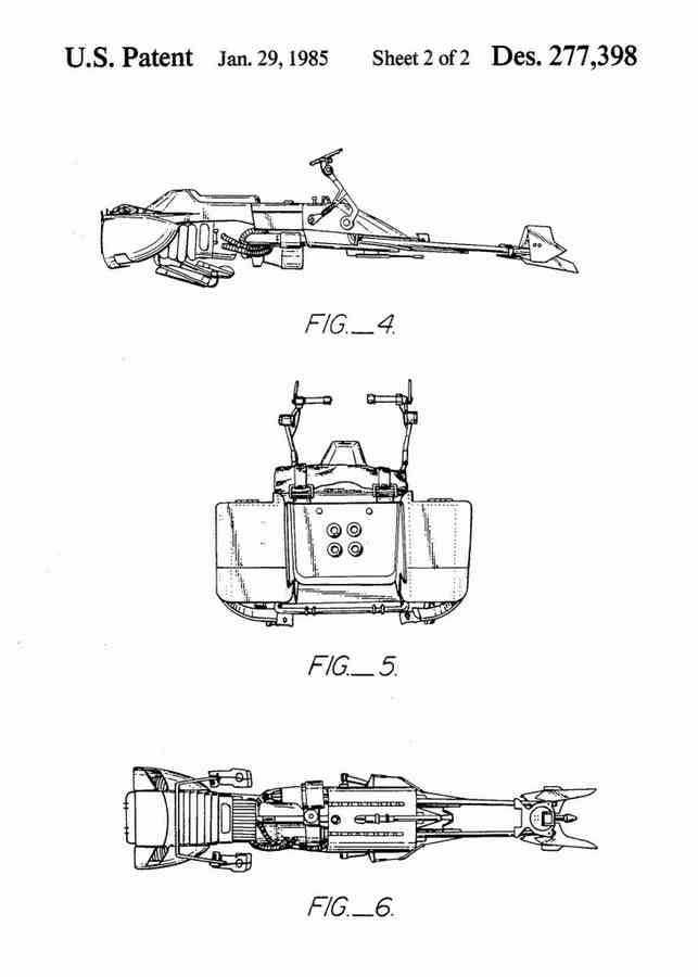 Patent Blueprint speeder bike 4 A4 Photo Print