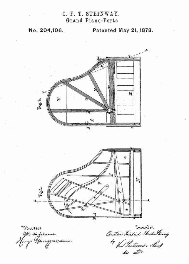 Patent Blueprint steinway piano 4 A4 Photo Print