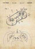 Patent Blueprint super nintendo nes controller A4 Photo Print