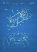 Patent Blueprint super nintendo nes controller 3 A4 Photo Print