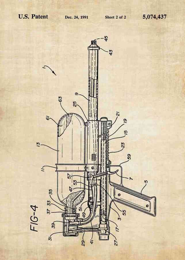 Patent Blueprint super soaker A4 Photo Print