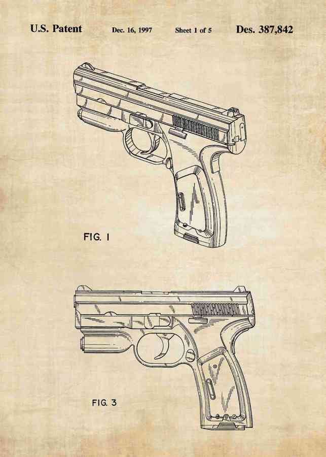 Patent Blueprint t 1000 laser pistol A4 Photo Print