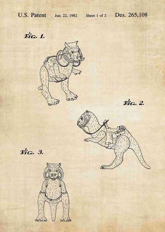 Patent Blueprint tauntaun A4 Photo Print