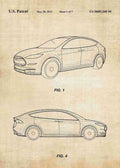 Patent Blueprint tesla car 3 A4 Photo Print