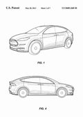 Patent Blueprint tesla car 4 A4 Photo Print
