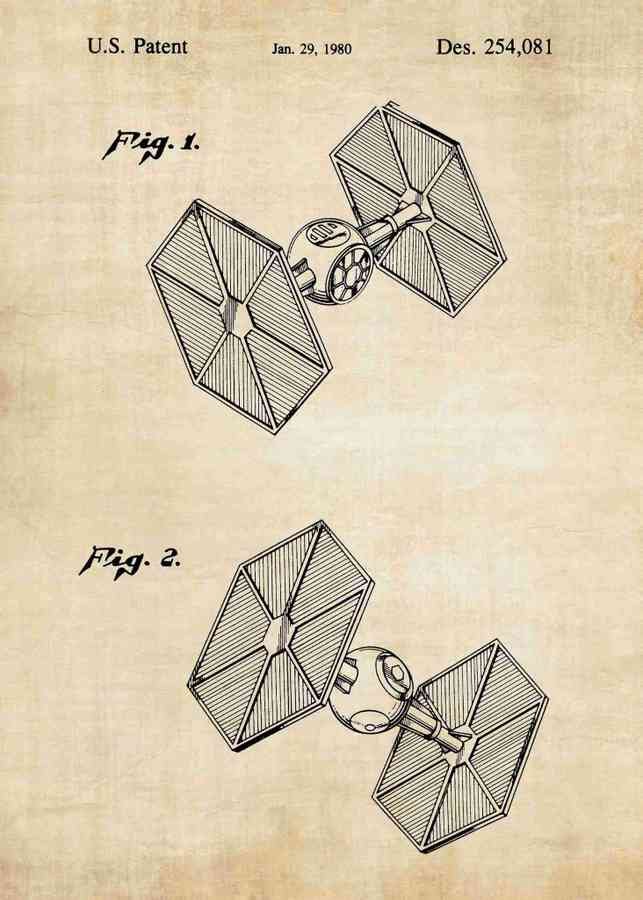 Patent Blueprint tie fighter A4 Photo Print