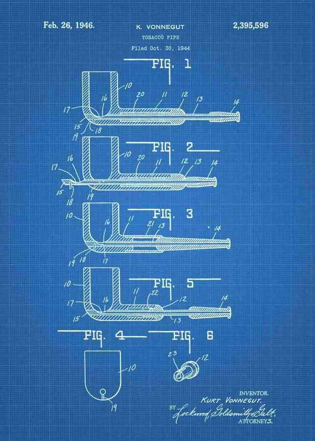 Patent Blueprint tobacco pipe 3 A4 Photo Print