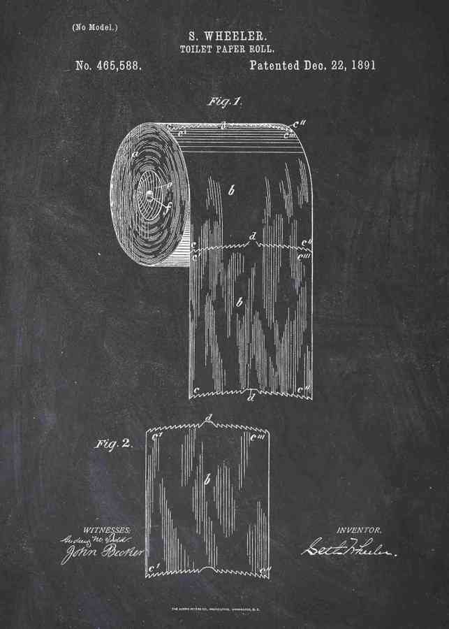 Patent Blueprint toilet paper A4 Photo Print