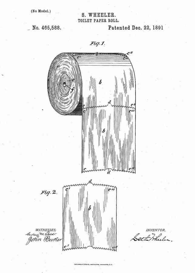 Patent Blueprint toilet paper 4 A4 Photo Print
