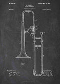 Patent Blueprint trombone A4 Photo Print