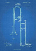 Patent Blueprint trombone 3 A4 Photo Print