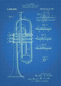 Patent Blueprint trumpet 3 A4 Photo Print