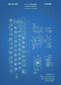 Patent Blueprint typewriter 3 A4 Photo Print