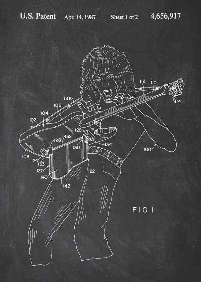 Patent Blueprint van halen guitar A4 Photo Print
