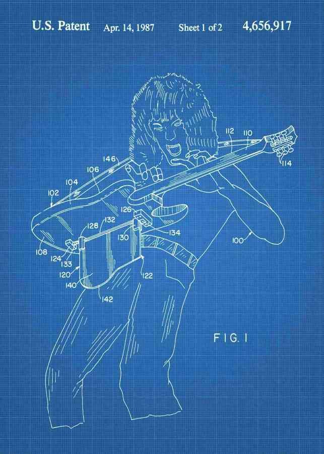 Patent Blueprint van halen guitar 3 A4 Photo Print