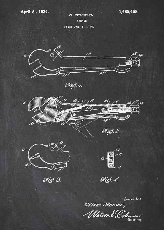 Patent Blueprint vice grips tool A4 Photo Print