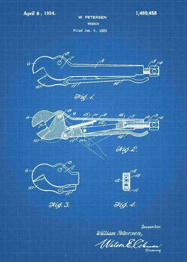 Patent Blueprint vice grips tool 3 A4 Photo Print