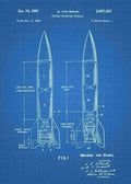 Patent Blueprint wernher von braun rocket propelled missile 3 A4 Photo Print