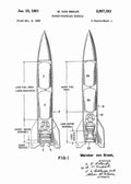 Patent Blueprint wernher von braun rocket propelled missile 4 A4 Photo Print