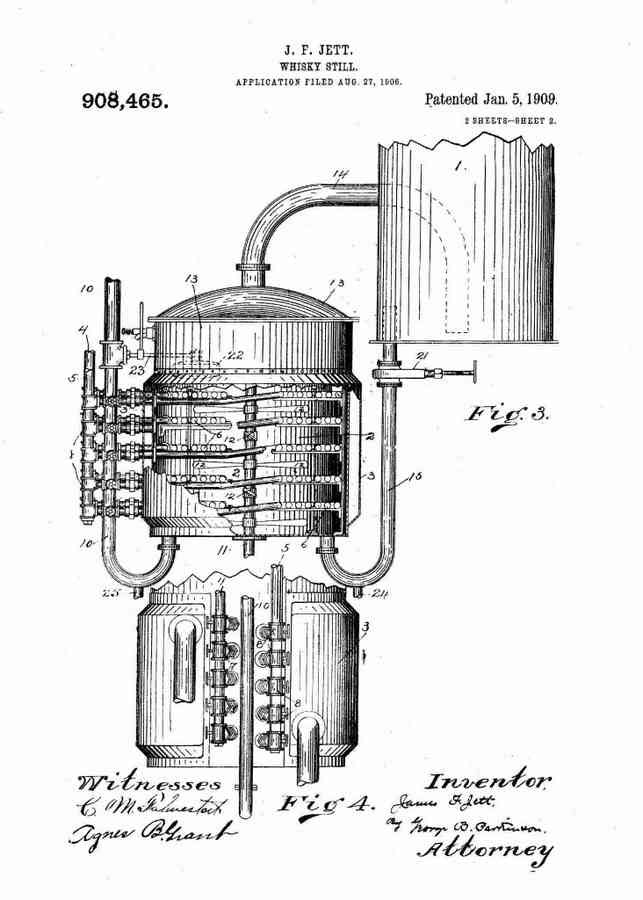 Patent Blueprint whisky still 4 A4 Photo Print