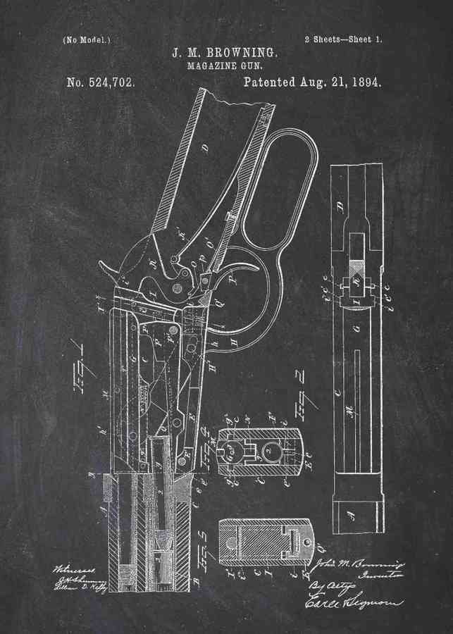 Patent Blueprint winchester 1894 A4 Photo Print