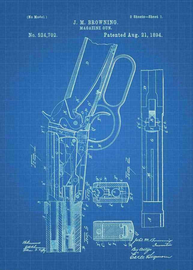 Patent Blueprint winchester 1894 3 A4 Photo Print
