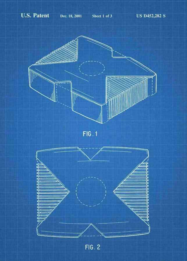 Patent Blueprint xbox console 3 A4 Photo Print